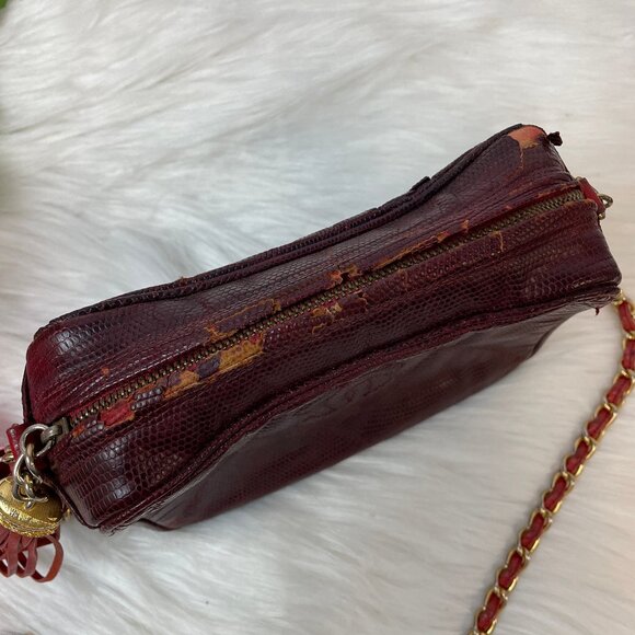 Vintage Chanel Lizard Quilted Camera Bag - Picture 14 of 16